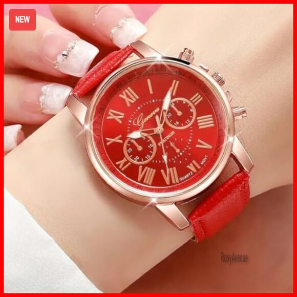 10 Pack PU Leather Band Quartz Watches Roman Numerals Dial Analog Wristwatches main image 5